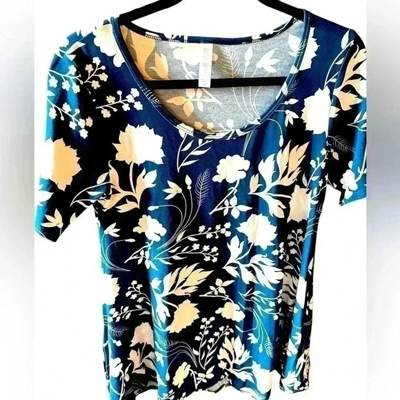 Lularoe XXS teal & white floral Perfect T.NWT. This top is stunning!Mothers Day? - Picture 1 of 4